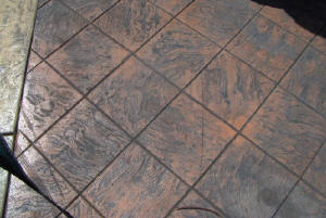 Stamped Concrete Patio - 12" Royal Slate Tile