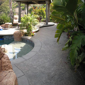 Stamped Concrete Patio - Caesar Stone