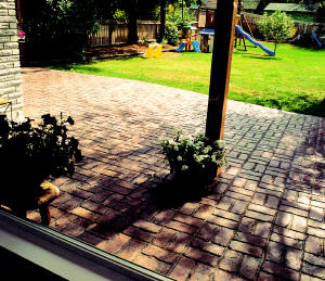 Stamped Concrete Driveway - Old Brick Basket Weave 