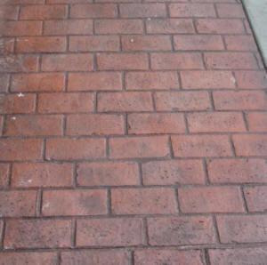 Stamped Concrete Patio - Overlay Brick Running Bond