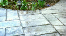 8" x 16" Slate Soldier Course Stamped Concrete