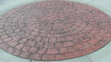 Slate Cobblestone Circle Stamped Concrete