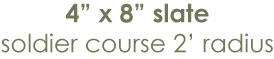 MATCRETE� 4" x 8" Slate Soldier Course 2' Radius goes hand in hand with MATCRETE� 4" x 8" Slate Soldier Course when radius bands and borders are necessary.