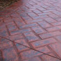 New Brick Herringbone Stamped Concrete Walkway